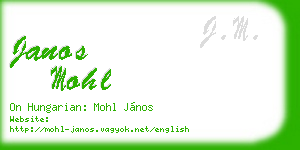 janos mohl business card